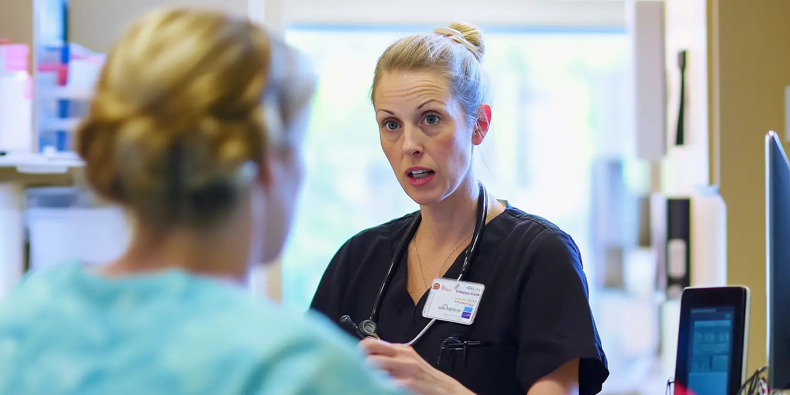 A nurse consulting with a patient