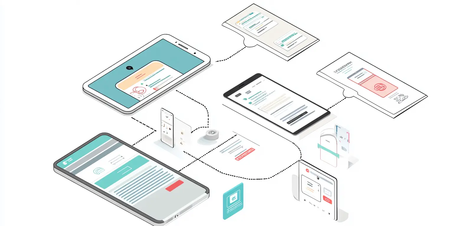 Diagram that shows the flow of information between digital devices